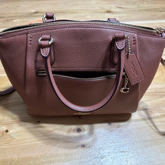 Coach Brown Leather Elise Satchel Purse Handbag Cognac Saddle Brown - Picture 2 of 16